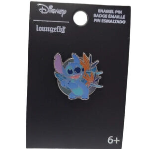New Loungefly Disney Lilo & Stitch Floral Stitch Stained Glass Enamel Pin